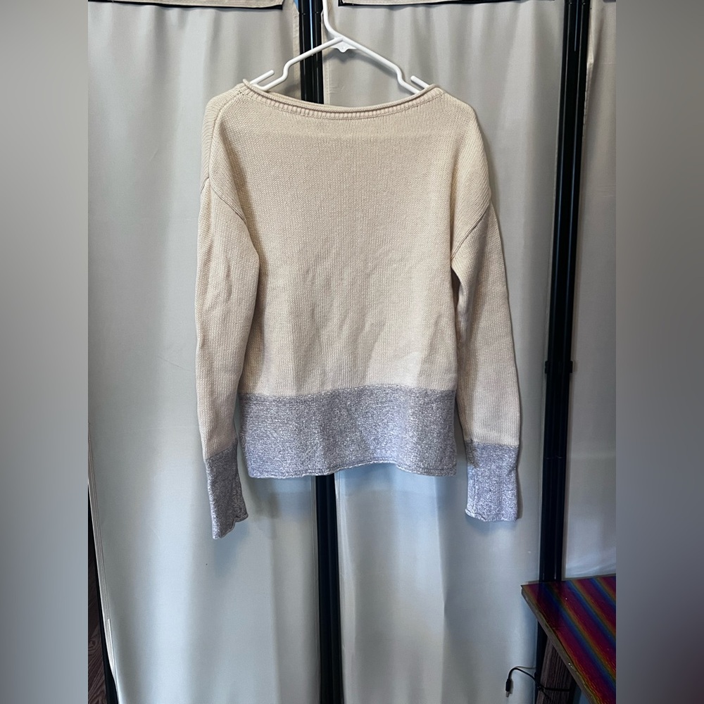 Athleta Cream and Gray Women's Sweater